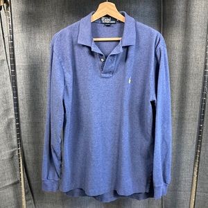 Polo Ralph Lauren men’s M heather blue long sleeve 100% Cotton